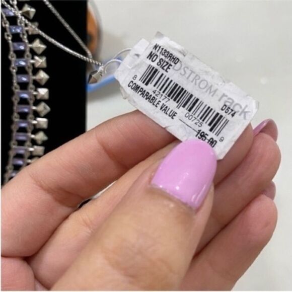 NWT Kendra Scott square stud and lilac crystal necklace - Picture 4 of 8